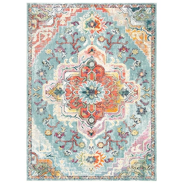 Safavieh 4 x 6 ft. Crystal Rectangle Power-Loomed Rug Teal & Orange CRS501J-4 - main